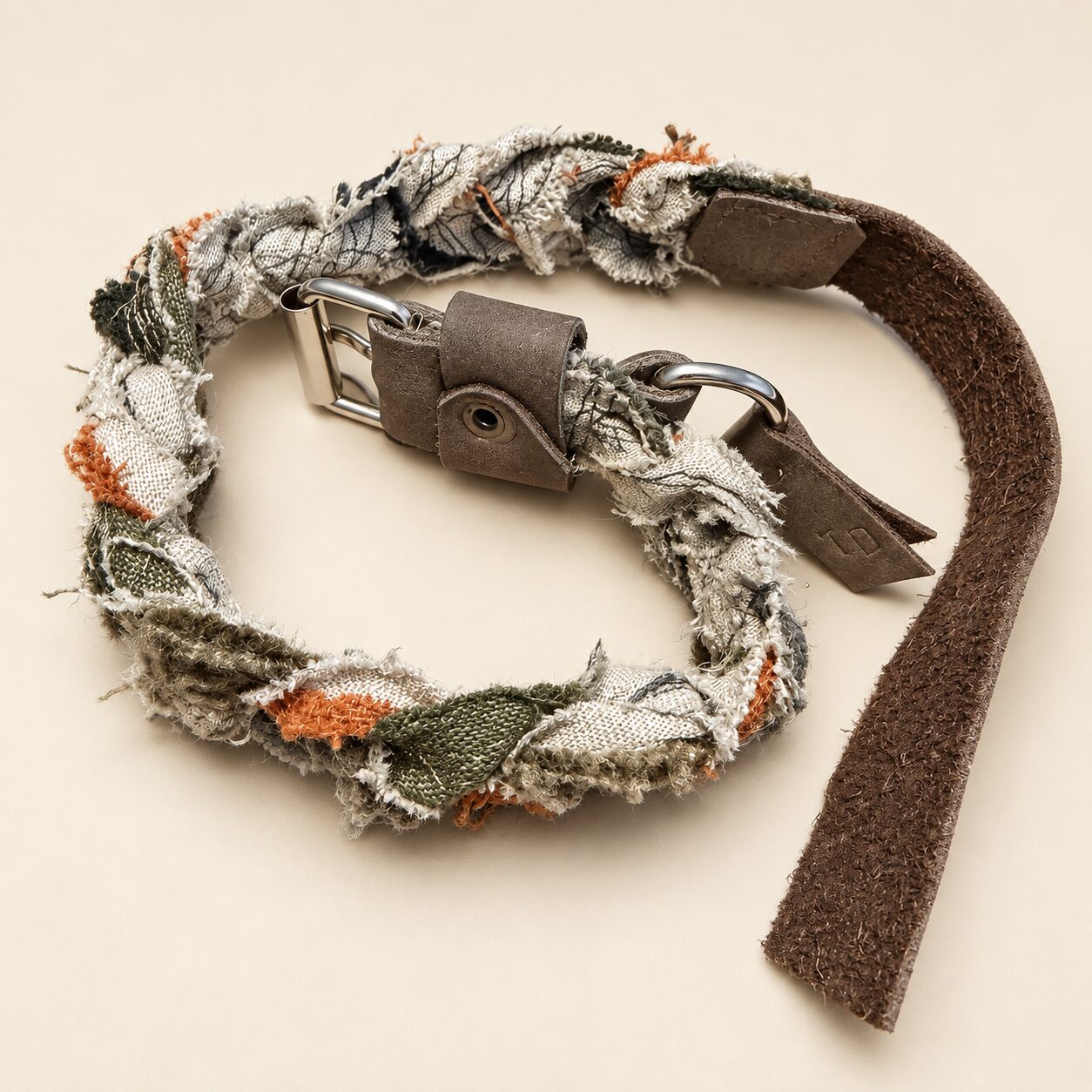 AUTUMN Leather & Linen Collar - Image 8